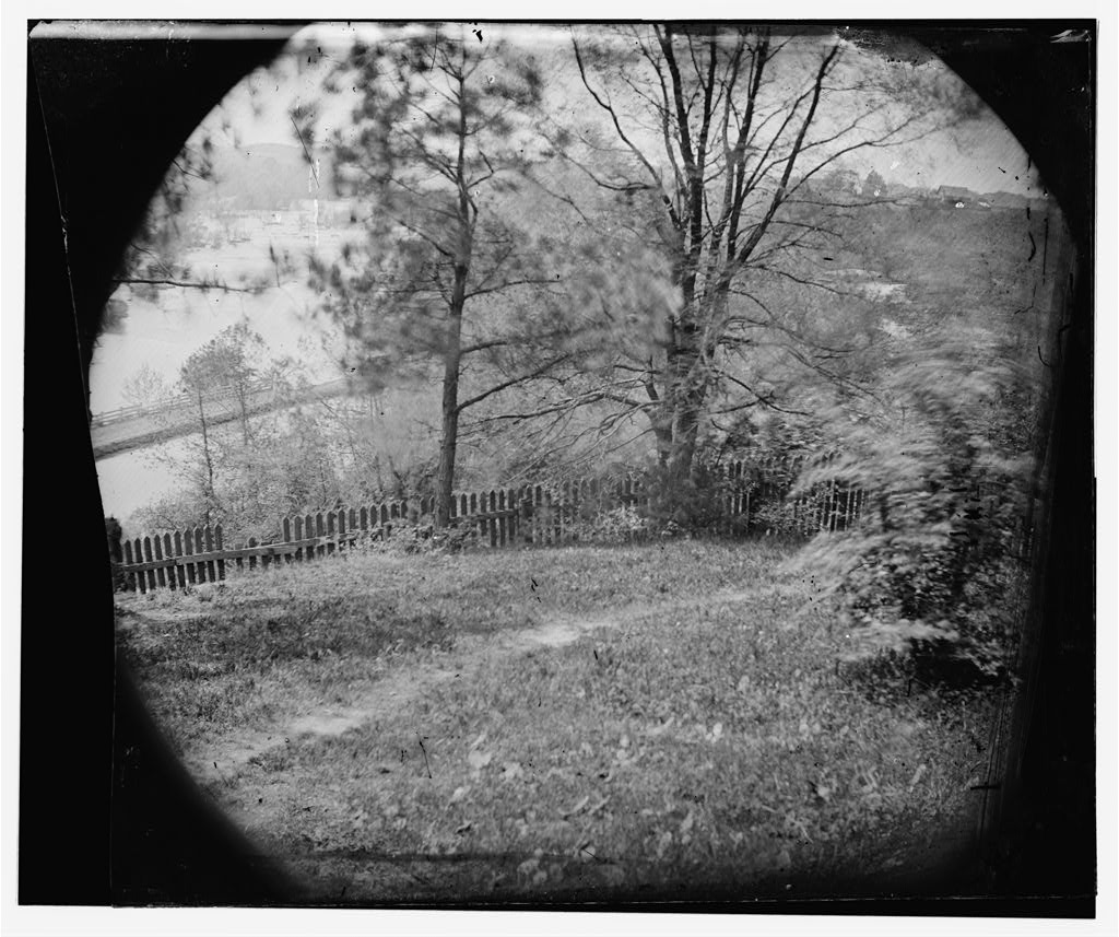 View across the James River from Hollywood Cemetery in Richmond in 1865.