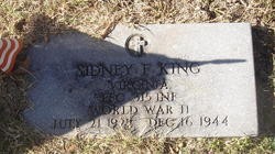 Government grave marker for Sidney F. King in Portsmouth, Virginia.